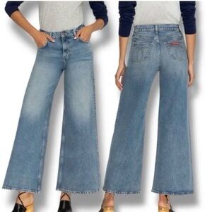 Johnny Was Sasson Mademoiselle Wide Leg Crop High Rise GRW Color Size 29